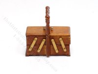 (image for) Miniature Accordion Sewing Box for Dollhouses - Walnut