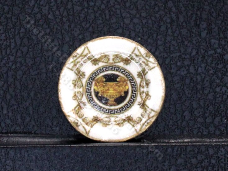 (image for) Miniature White Versace Plate for Dollhouses