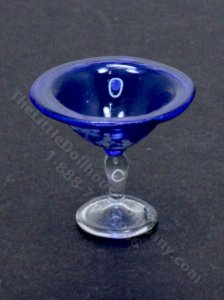 (image for) Miniature Blue Candy Dish w/ Pastoral Scene by Gerd Felka