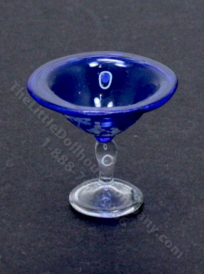 (image for) Miniature Blue Candy Dish w/ Pastoral Scene by Gerd Felka