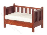 (image for) Miniature Mission Settee for Dollhouses