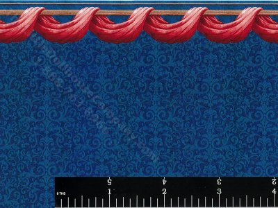 (image for) Dollhouse Scale Model Blue Filigree Wallpaper