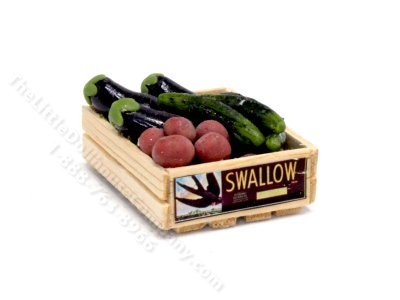 (image for) Miniature Crate of Eggplant for Dollhouses