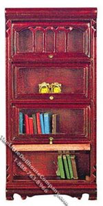 (image for) Miniature Mahogany Barrister Bookshelf for Dollhouses