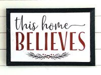 (image for) Miniature Rectangular Framed 'This Home Believes' Board Print
