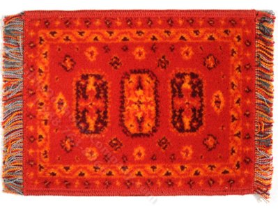 (image for) Miniature Red Caucasian Rug for Dollhouses - 5x7
