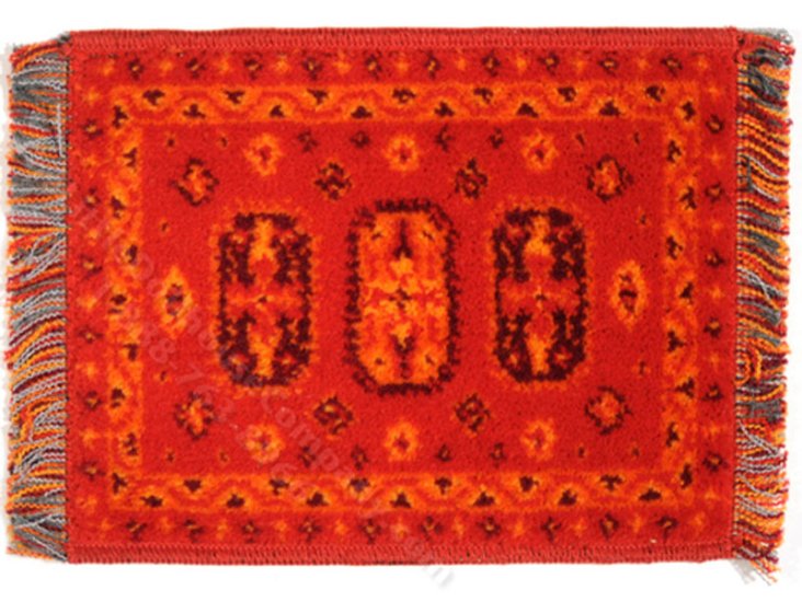 (image for) Miniature Red Caucasian Rug for Dollhouses - 5x7