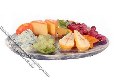 (image for) Dollhouse Scale Model Tray of Assorted Cheeses & Fruit