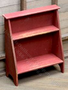 (image for) Miniature Red Bucket Bench for Dollhouses