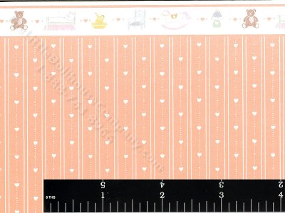 (image for) Dollhouse Heart Reverse Miniature Wallpaper for Dollhouses Peach