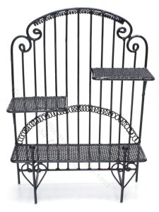 (image for) Miniature Medium Black Wire Staggered 3-Shelf Unit