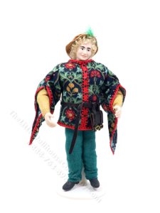 (image for) Miniature Handcrafted Vintage Tudor Nobleman Doll with Bag