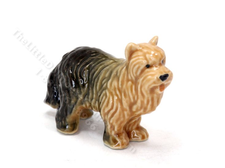(image for) Miniature Porcelain Standing Otterhound Dog Figurine for Dollhouses