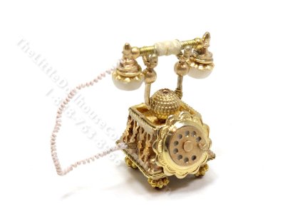 (image for) Miniature Handcrafted Antique Style Rotary Dial Phone for Dollhouses