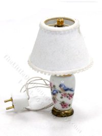 (image for) Miniature Handpainted Porcelain Table Lamp for Dollhouses