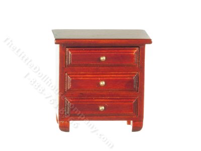 (image for) Miniature 3 Drawer Mahogany Nightstand for Dollhouses