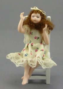 (image for) Sitting Girl Girl with Curly Hair by Cindy's Dolls