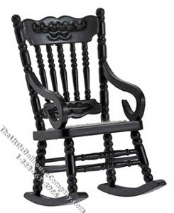 (image for) Miniature Black Gloucester Rocking Chair for Dollhouses