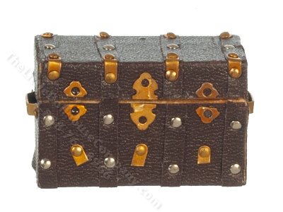 (image for) Miniature Flat Top Travel Trunk for Dollhouses