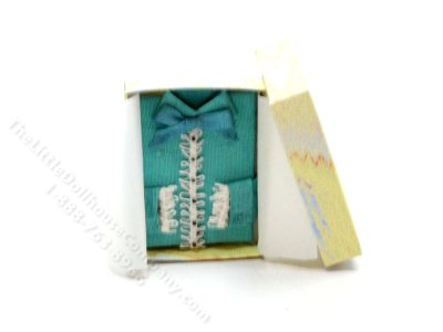 (image for) Miniature Teal Blouse with a Bow for Dollhouses