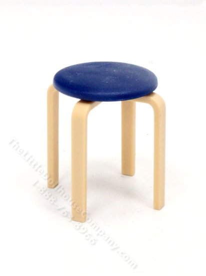 (image for) Miniature Modern Blue Stool for Dollhouses