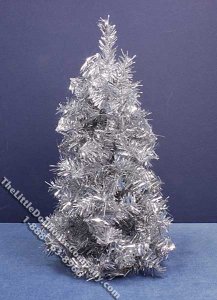 (image for) Miniature Silver Christmas Tree for Dollhouses
