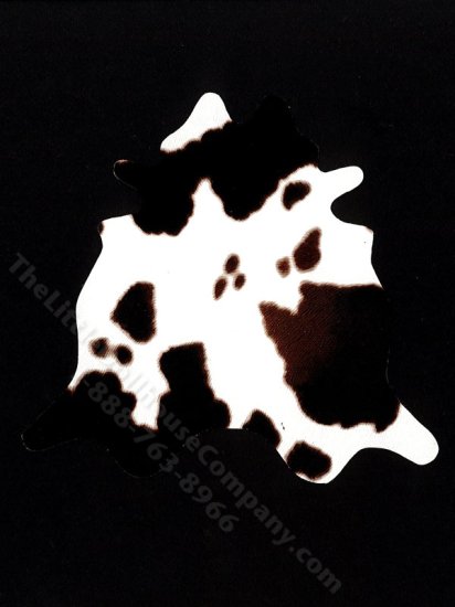 (image for) Miniature White and Brown Cow Hide Rug for Dollhouses