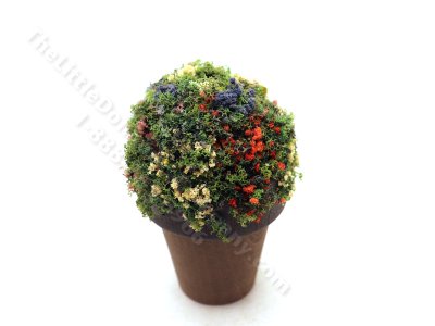 (image for) Miniature 3 inch Spherical Floral Topiary for Dollhouses