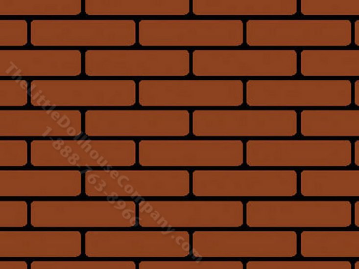 (image for) Dollhouse Scale Model Red on Black Brick Vinyl Flooring