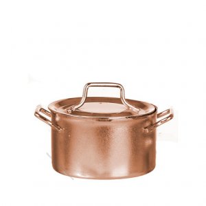 (image for) Miniature Large Copper Pot with Lid For Dollhouses