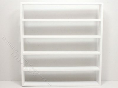 (image for) Miniature White Double Wide Shelf for Dollhouses