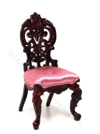(image for) Miniature Mahogany Vanity and Chair Set For Dollhouses