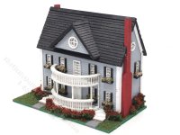 (image for) 1:144 Scale Classic Colonial Style Assembled Dollhouse