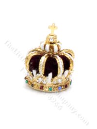 (image for) Miniature Gold Jeweled Crown for Dollhouses