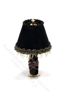 (image for) Miniature Black and Gold Lamp for Dollhouses