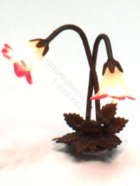 (image for) Miniature Brass White and Purple Lilies Lamp