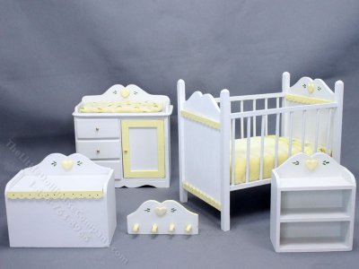 (image for) Vintage Miniature 5 Piece Nursery Set for Dollhouses