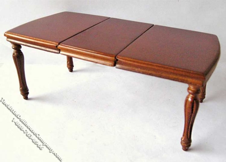 (image for) Miniature Walnut Extended Dining Table for Dollhouses