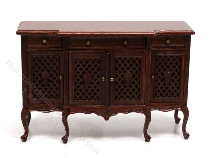 (image for) Miniature Walnut Buffet for Dollhouses