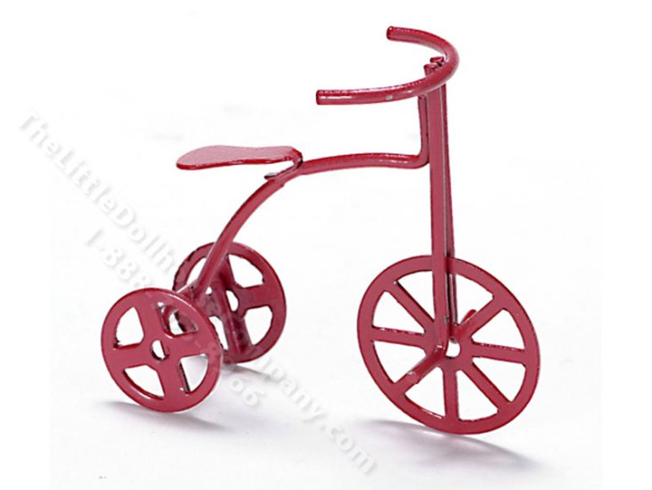 (image for) Miniature Red Tricycle for Dollhouses