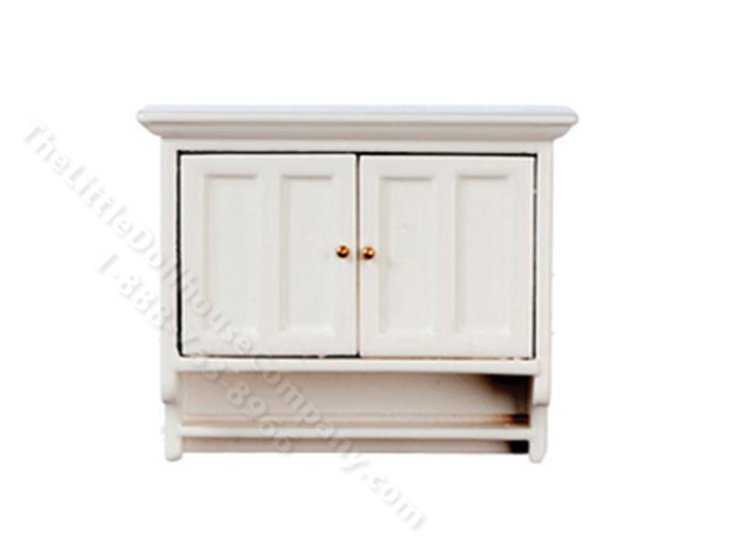 (image for) Miniature White Upper Cabinet For Dollhouses
