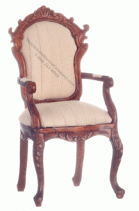 (image for) Miniature Walnut York Armchair for Dollhouses