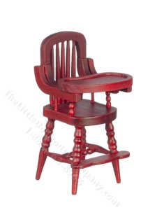 (image for) Miniature Mahogany High Chair for Dollhouses