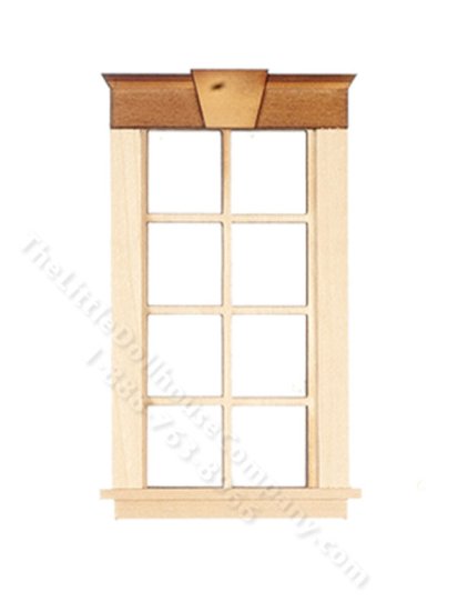 (image for) Miniature 4 Over 4 Keystone Window for Dollhouses