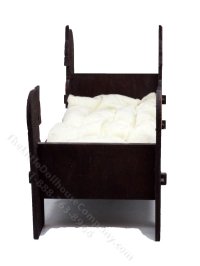 (image for) Miniature Walnut Wolf Bed for Dollhouses