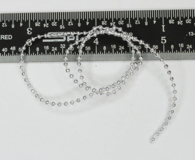 (image for) Miniature String of Round Silver Christmas Ornaments 1/16"