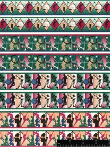 (image for) Sports Borders Miniature Wallpaper for Dollhouses