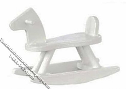 (image for) Miniature White Rocking Horse for Dollhouses