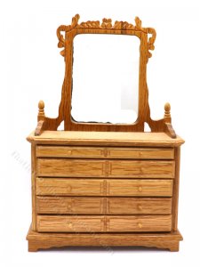 (image for) Miniature As-Is Oak Dresser with Mirror