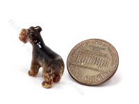 (image for) Miniature Porcelain Airedale Terrier Dog for Dollhouses